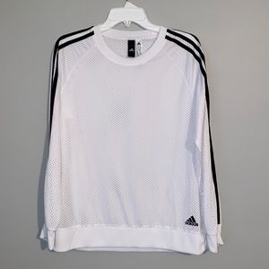Adidas Mesh long sleeve top. White, Medium